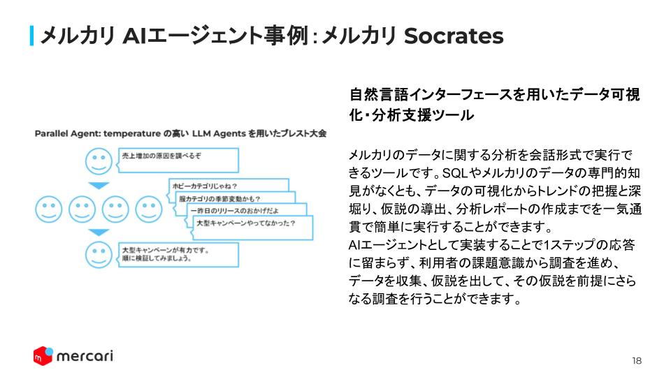 メルカリのAIエージェント活用事例「Socrates（ソクラテス）」に関する解説